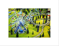 Wee Blue Coo Model Park Ferris Wheel Railway Miniature Kids Children Framed Print B12X9638