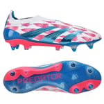 adidas Predator Elite Laceless SG Reemergence - Hvit/Blå/Rosa - Vått gress (SG), størrelse 39⅓