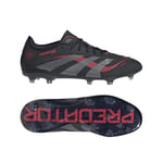 adidas Predator Pro FG Stealth Victory - Sort/Grå/Lucid Red - Gress (FG), størrelse 38⅔