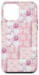 iPhone 12 mini Light Pink Flowers & Bows Gingham Coquette Girly Aesthetic Case