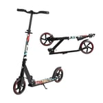 Leogreen Trottinette Scooter Pliable, Trottinette de Ville Ajustable en Hauteur & Pliable avec béquill, Roues à 205 mm, Trottinette Stable en Aluminium, pour Adultes et Adolescents à 100kg