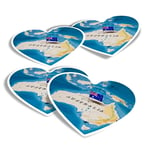 4x Heart Stickers - Australia World Map Flag #44172