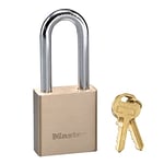 Master Lock 576EURDLH Cadenas en laiton massif à clé idéal pour sécuriser portails, abris de jardin, 98 x 44 x 20 mm