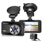 ORSKEY Dash Cam Front and Rear 1080P Full HD Dual Dashboard Camera Dashcam for Cars 170 Wide Angle HDR with 3.0" LCD Display Night Vision Motion Detection and G-sensor