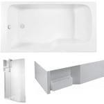 Baignoire bain douche JACOB DELAFON Malice + tablier baignoire + pare bain + étagère 170 x 90, v. gauche