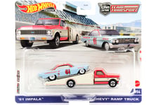 1:64 Équipe Transport 2er Jeu 1961 Impala + 1972 Chevy Rampe Truck Hot Wheels