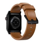 Nomad Apple Watch SE 44mm Modern Leather Band English Tan (Svart Hardware)