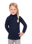 Trigema Mädchen Langarm Ski/Sport-Rolli Pull-Over Femme, Bleu Marine (046), 8-9 Ans