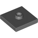 Plate 2 x 2 with 1 Knob (Dark Stone Gray)