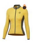 INBIKE Maillots de Cyclisme Femme en Polaire Chaud Velo VVT Tenue Cycliste Veste Running Femme Thermique Vetements Hiver Sport Plein Air Exterieur Randonnée Jaune L