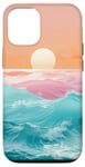 Coque pour iPhone 15 Wavy Colors Minimal Beachly Sunset Phone Cover