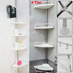 4 Tier Adjustable Telescopic Bathroom Shower Corner Rack Shelf Organiser Caddy