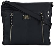 s.Oliver (Bags) Sporty Stud Shoulder Bag, sacs bandoulière femme - Noir - Schwarz (Schwarz 9999), 36x30x6 cm (B x H x T) EU