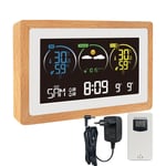 Station Météo Sans Fil Avec Capteur Extérieur Thermomètre Intérieure Extérieure Horloge Radio-Pilotée Numérique Dcf Hygromètre Avec Prévisions Météorologiques Réveil Rétro-Éclairage Réglable