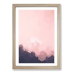 Big Box Art Moon Behind The Mountains in Abstract Framed Wall Art Picture Print Ready to Hang, Oak A2 (62 x 45 cm)