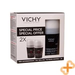 VICHY HOMME 72 Hour Roll on Deodorant Antiperspirant Set for Men 2 pcs.