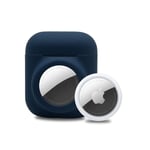 Apple Airtag + kotelo Apple AirPods Gen 1/2 -laitteille AirTag-taskulla - sininen
