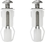 2 Pièce Vis de Siège de Toilette, Vis D'expansion pour Couvercle de Toilette, Fixation Abattant WC Convient Sièges de Toilette Standard, Universel (Blanc)