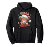 Mooey Christmas Funny Santa Highland Cow Scottish Cow Xmas Pullover Hoodie