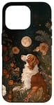 Coque pour iPhone 16 Pro Nova Scotia Toller Moon Flowers Cottagecore Chien Maman