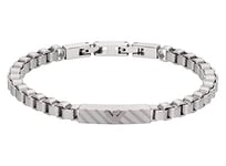 Emporio Armani Bracelet for Men Essential, Length: 175-195mm, Width: 6mm, Height: 5mm Silver Stainless Steel Bracelet, EGS2923040