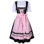 Tysk Oktoberfestdräkt för kvinnor Dirndl Traditionell bayersk ölkarneval Fraulein Cosplay Maid Dress Outfit -hg Black XXL