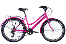 Polkupyörä 26" Discovery PRESTIGE WOMAN Vbr runko-17"" pinkki takatelineellä lokasuojalla