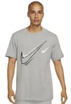 Nike Mens Court Swoosh Logo T Shirt in Grey Jersey - Size X-Large