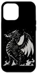 iPhone 13 Pro Max Grey Magical Fire Breathing Winged Serpent Reptilian Dragon Case