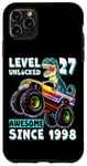 iPhone 11 Pro Max Level 27 Unlocked T Rex Monster Truck Dinosaur 27th Birthday Case