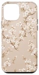 iPhone 12 mini Japanese White Cherry Blossom Sakura Flower Beige Case