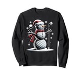 Golf Sport Snowman Player Santa Hat Christmas Funny Sweatshirt