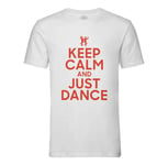 T-Shirt Homme Col Rond Keep Calm And Just Dance Parodie Angleterre Danse