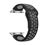 Sport loop rem För apple watch band Ultra 2 49mm 44mm 40mm 41mm 45mm 42mm 38mm Silikonarmband iwatch series 9-8-7 6 5 4 SE 02 black and gray 42 44 45 49 mm M-L