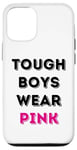 Coque pour iPhone 13 Pro Design rétro de sensibilisation au mois d'octobre rose : Tough Boys Wear Pink