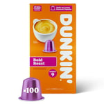 Dunkin’ - Bold Roast Espresso Coffee Pods - Nespresso Compatible Capsules - 10 Servings x 10 Packs