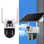 PTZ Outdoor Security Camera 2 Way Talk Dual Lens 4G Solar Powered Wireless