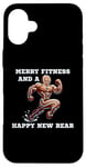 iPhone 16 Plus Merry Fitness Happy New Rear Workout Christmas Cookie Case