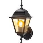 Aigostar Applique Murale Exterieur IP44 Imperméable Applique Exterieur E27 Lampe Mural avec écran transparent. Parfaite pour balcons, porches ou terrasses, ampoules non incluses. Vintage A