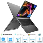 PC Portable 16,1 Pouces, Windows 11 Pro, Intel Celeron N5095 24 Go de RAM 512 Go SSD, jusqu'à 3,4 GHz IPS 1920 x 1080, Ordinateur Portable 170° Convertible Type-C Bluetooth5.0-Noir