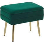 Banquette Design Bout de Lit en Velours Vert Foncé avec Pieds Obliques Dorés Meuble Pratique pour Salon Chambre et Couloir Chic et Glamour Beliani