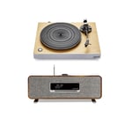 Roberts Stylus Luxe Direct Drive Turntable and Ruark R3s Music System Walnut HiFi Package
