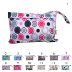 Baby Waterproof Travel Wet Dry Storage Bag Portable Cloth Zipper Purple Circle