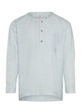 Lindex Shirt Ls Linen Blend Blå