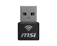 Msi Ax1800 Nano Wifi Usb Adapter, Usb Type-A, Usb 2.0, Hankoppling, Svart, Windows 10, Windows 11, 25,5 Mm