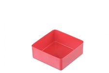 hünersdorff Boîte de rangement en polystyrène résistant aux chocs (PS), dimensions : 54 x 54 x 23 mm, couleur : rouge.