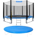 Trampoline ø 244/305/366/426 cm Set complet Filet de sécurité + Bâche de protection + Echelle + Coussin Jardin Jeux ø 305cm