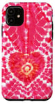 Coque pour iPhone 11 Style Tie Dye Rose Amour Méditation Zen Motif Cœur Boho