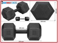 2-10 KG Hex Dumbbells Weight Set Pairs Hand Concrete Plastic GYM Fitness 36-12