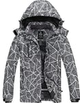 Wantdo Femme Manteau d'hiver Snowboard Outdoor Parka Randonnée Grande Taille Veste de Pluie Imperméable Blouson de Ski Décontracté Coupe-Vent Vert Fluorescent XL